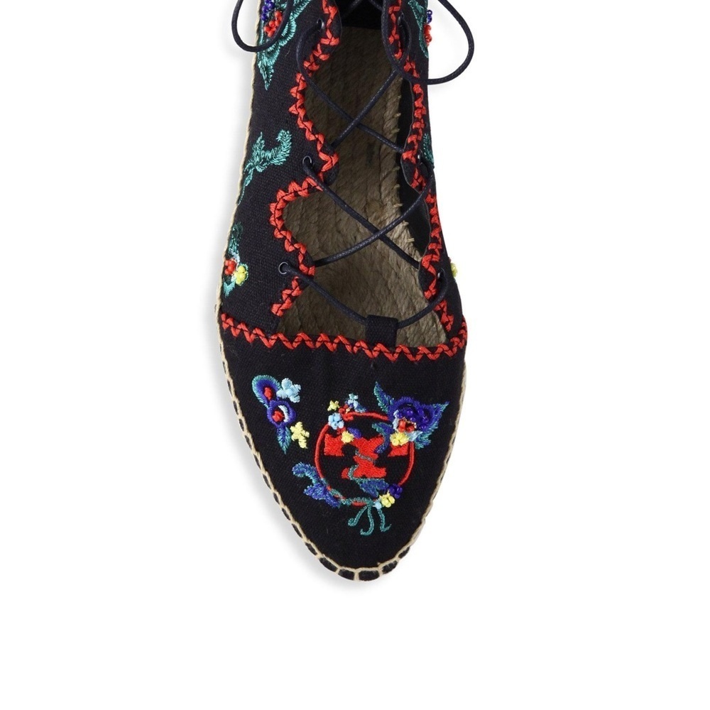 New Tory Burch Sonoma Lace up Embroidered Gillie Espadrille size 7 - Picture 7 of 10